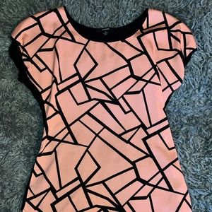 Espresso Brand Pink & Black Shatter-pattern Blouse, Size Small